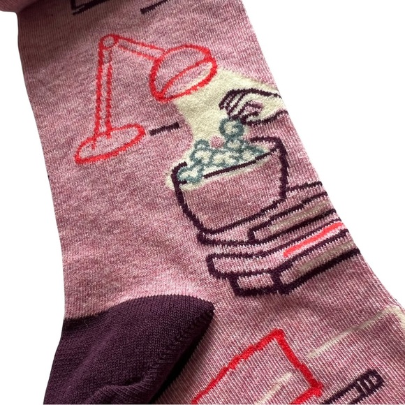 Socks Lot Rae Dunn Buffalo Plaid + Blue Q Introvert White Rust Pink Purple 4-10 - Picture 4 of 13